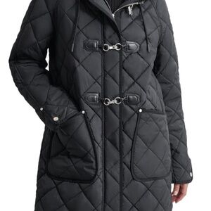 DKNY Toggle Quilted Black Jacket , size: M